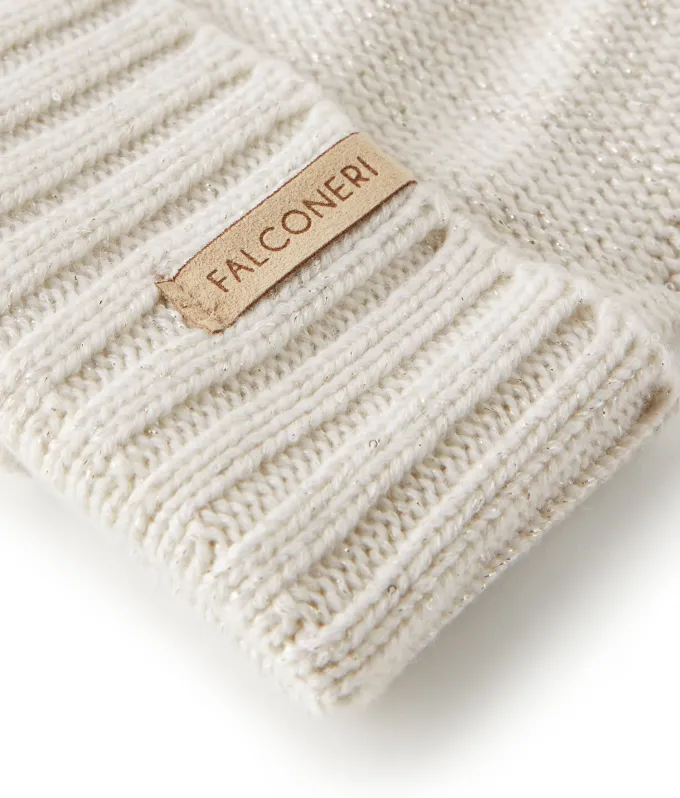 Berretto a coste in Cashmere Ultrasoft e paillettes