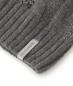 Berretto con trecce e strass in Cashmere Ultrasoft