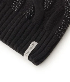 Berretto con trecce e strass in Cashmere Ultrasoft