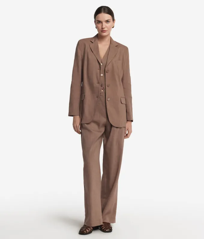 Blazer in lino viscosa