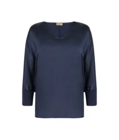 Blusa con scollo a V in seta
