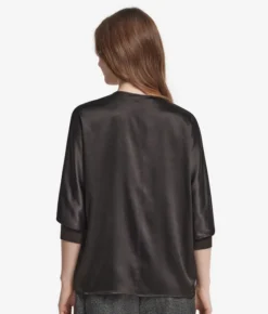 Blusa con scollo a V in seta