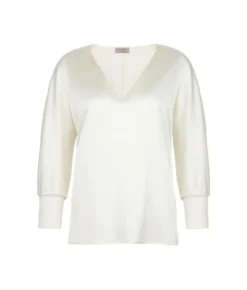 Blusa con scollo a V in seta