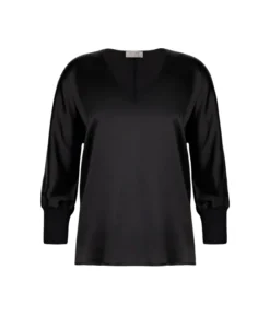 Blusa con scollo a V in seta