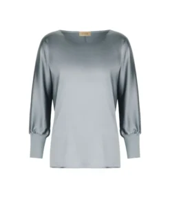 Blusa girocollo in seta
