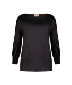 Blusa girocollo in seta