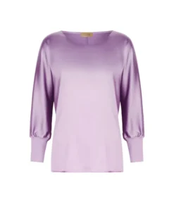 Blusa girocollo in seta