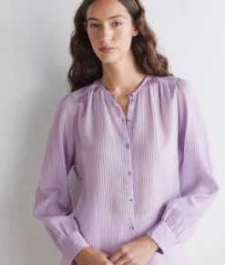 Blusa goffrata in seta cotone