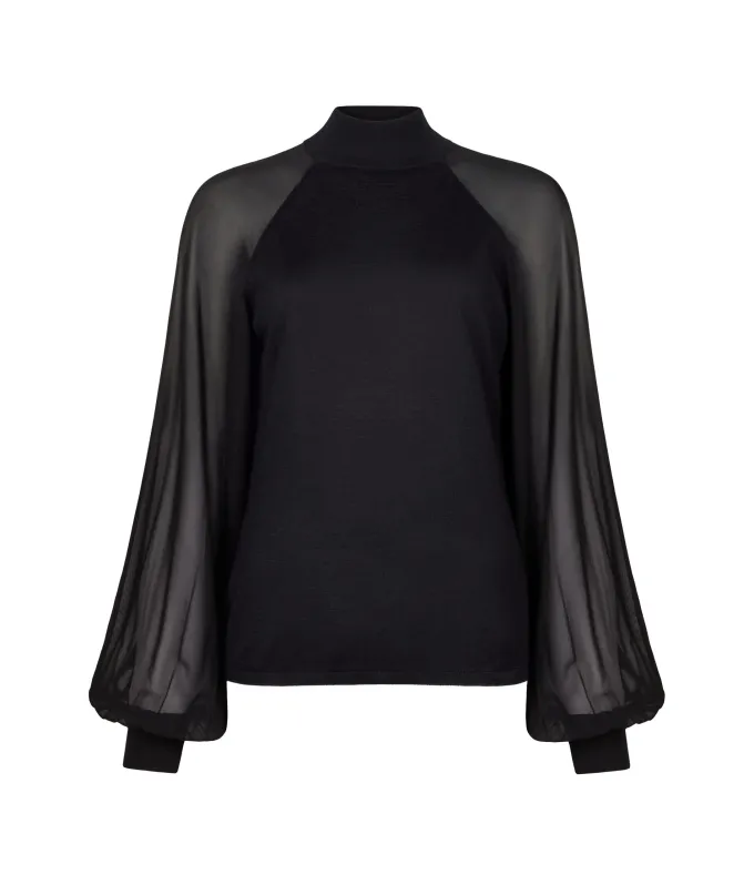 Blusa in Cashmere Ultrafine con inserto in seta