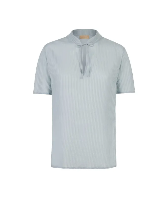 Blusa in seta e cotone