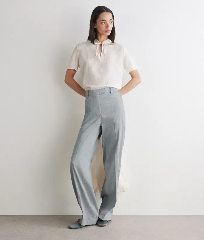 Blusa in seta e cotone