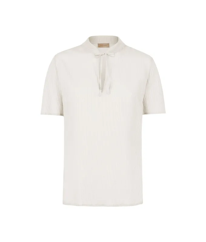 Blusa in seta e cotone