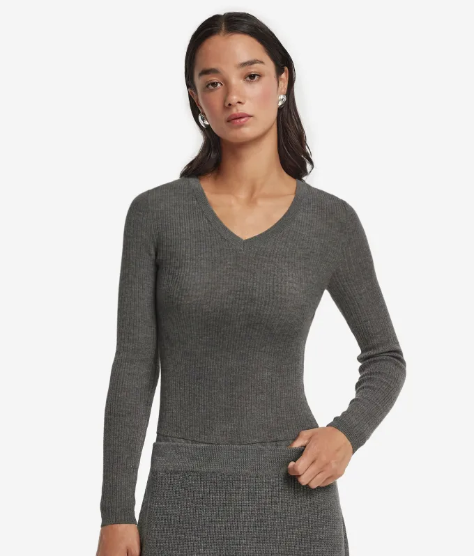 Body a costina in Cashmere Ultrafine