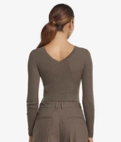 Body a costina in Cashmere Ultrafine