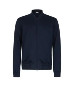 Bomber jersey in cotone e lino