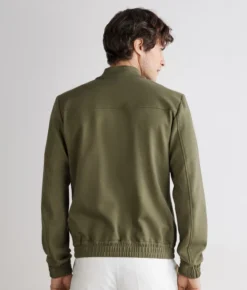 Bomber jersey in cotone e lino