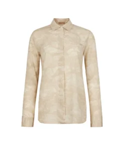 Camicia con colletto in seta stampata