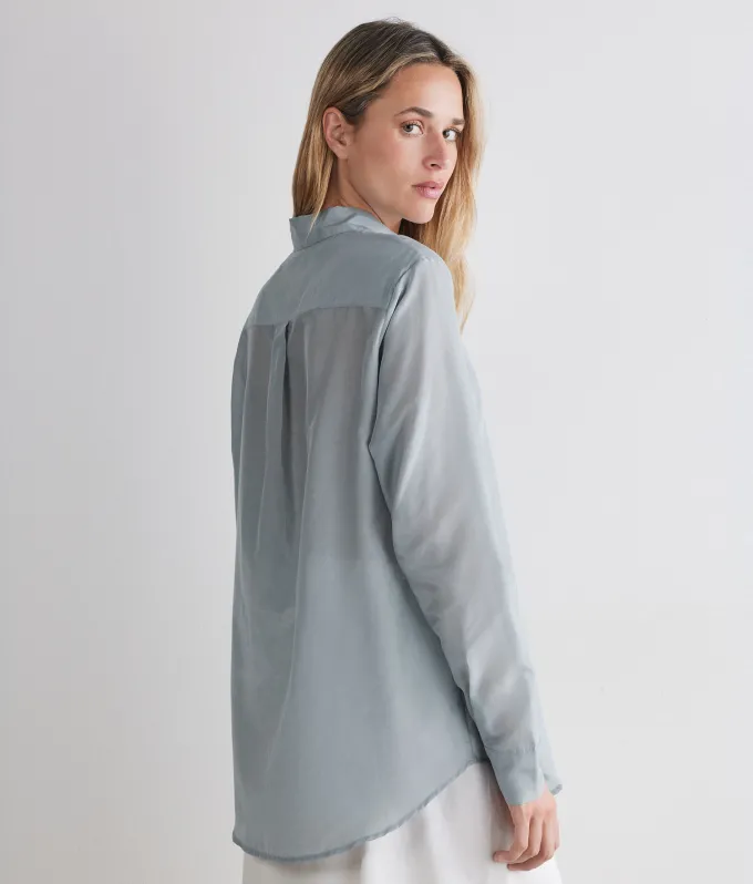 Camicia in mussola di cotone e seta