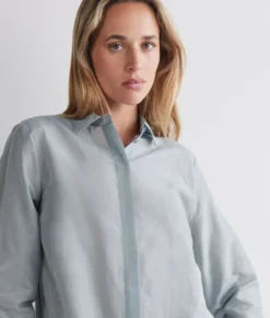 Camicia in mussola di cotone e seta