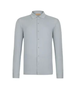 Camicia in piquet di cotone e seta