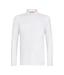 Camicia in piquet di cotone e seta