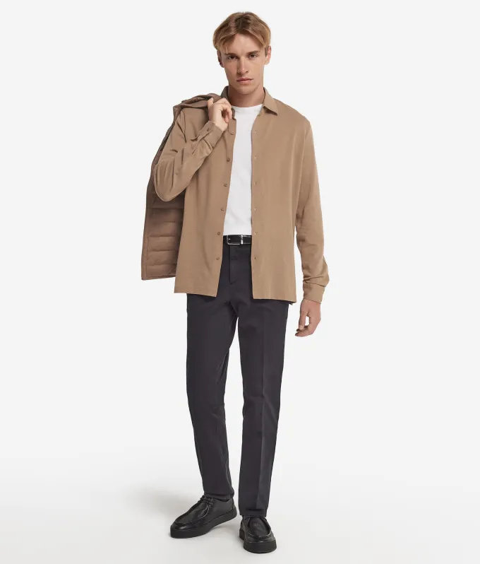 Camicia in piquet di cotone e seta