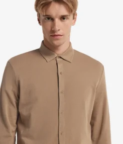 Camicia in piquet di cotone e seta