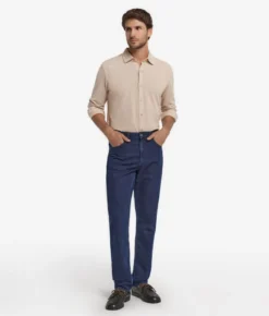 Camicia in piquet di cotone e seta