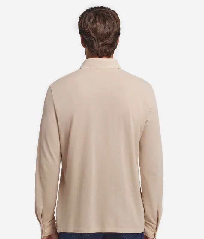 Camicia in piquet di cotone e seta
