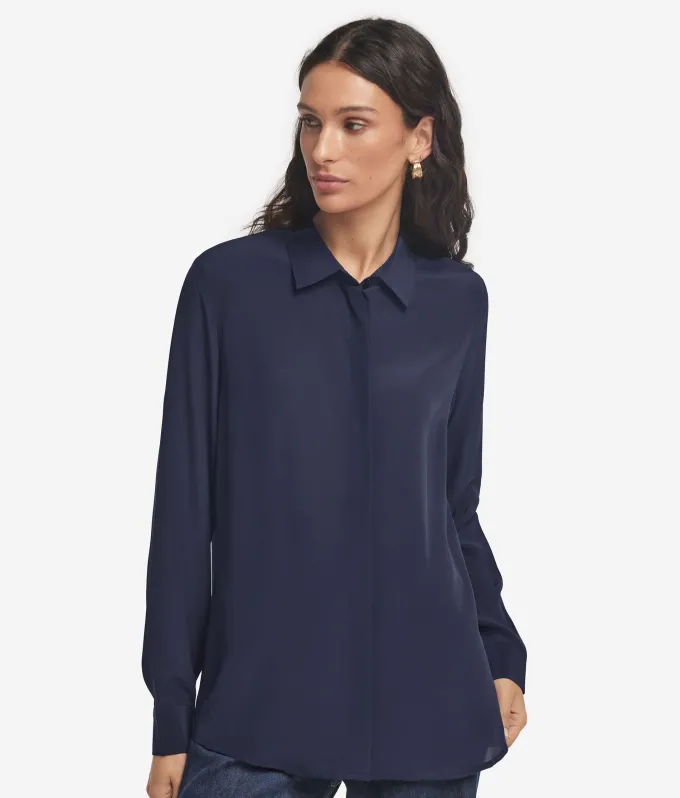 Camicia in seta con colletto