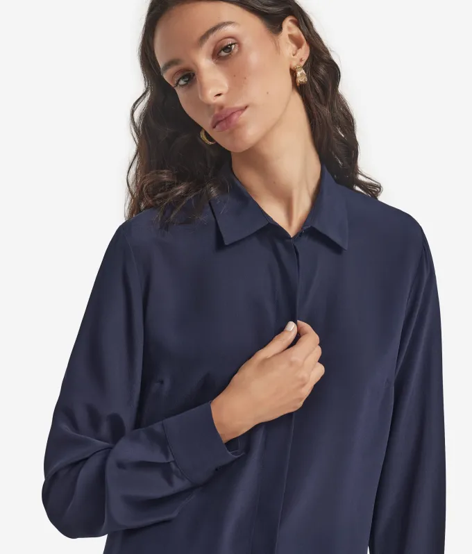Camicia in seta con colletto