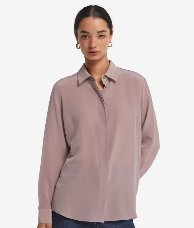 Camicia in seta con colletto