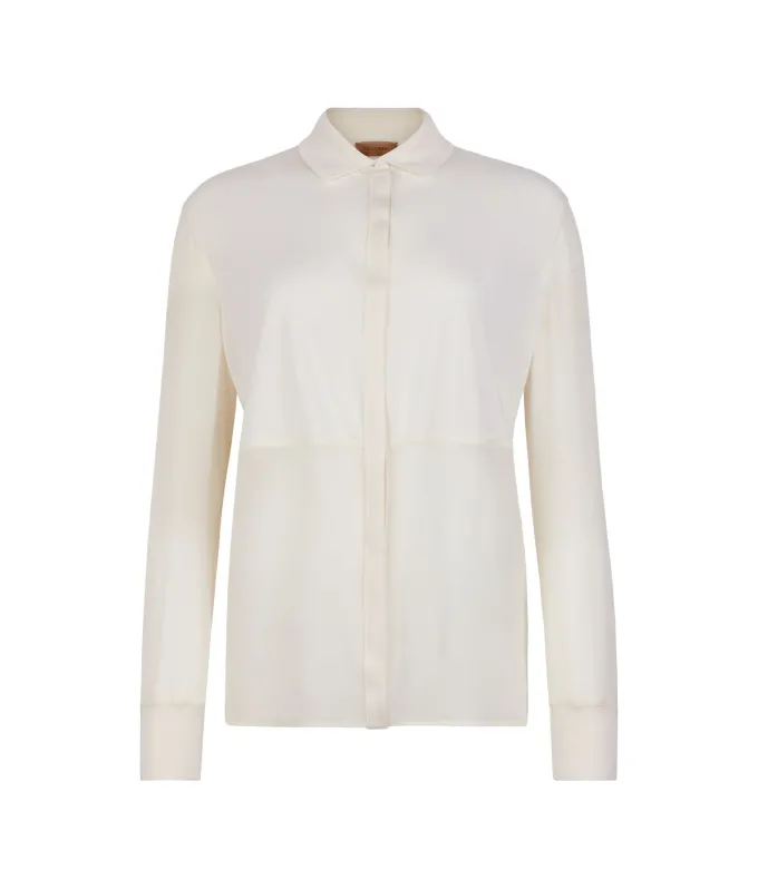 Camicia in seta e cashmere