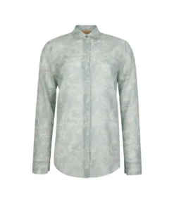 Camicia stampata in cotone e seta