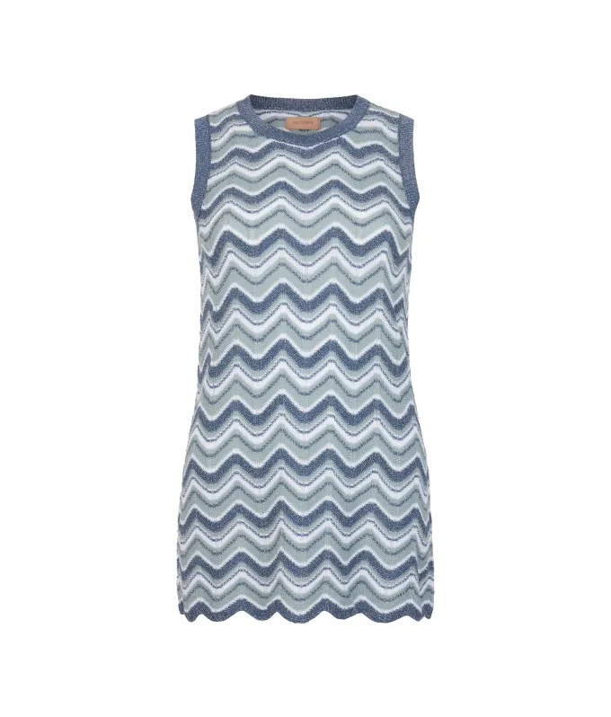 Canotta chevron lamé