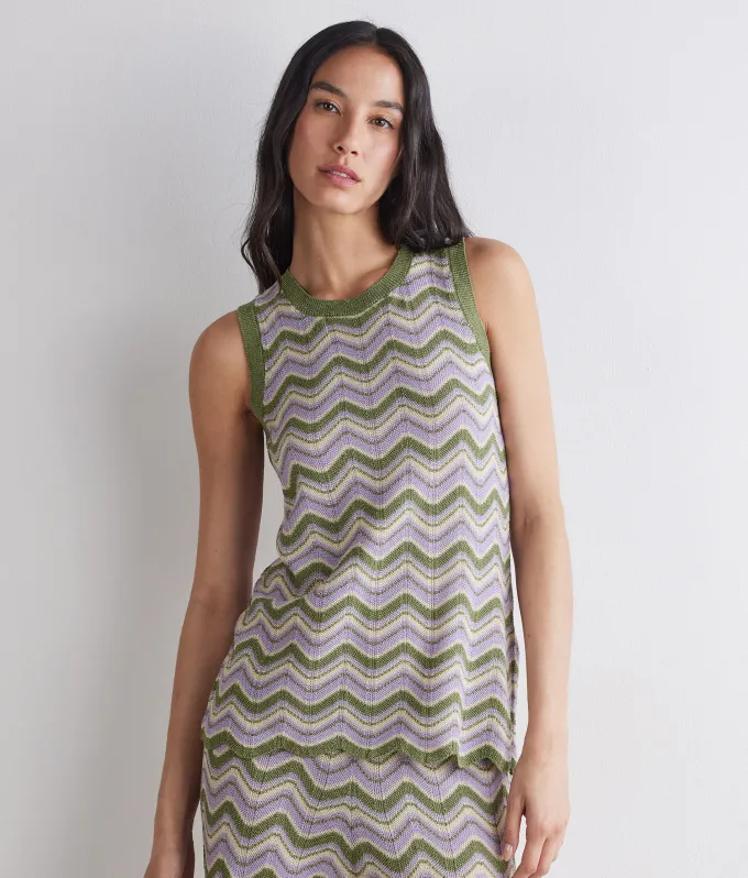 Canotta chevron lamé