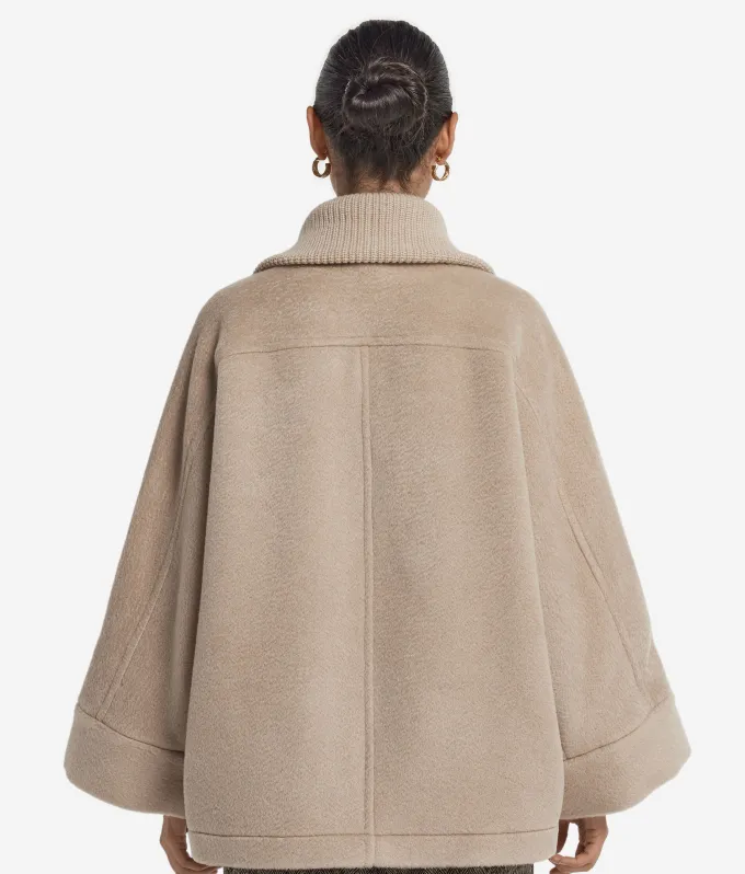 Cappa con zip in cashmere