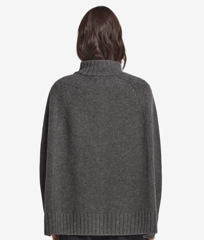 Cappa con zip in Cashmere Ultrasoft