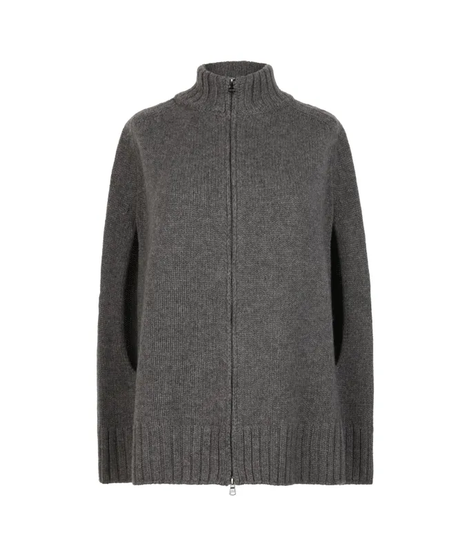Cappa con zip in Cashmere Ultrasoft