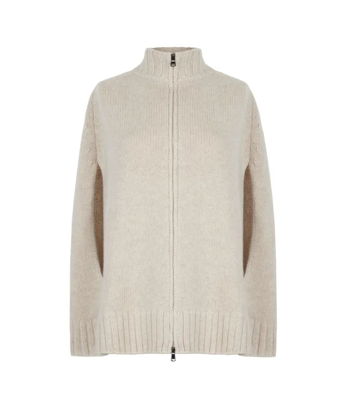 Cappa con zip in Cashmere Ultrasoft