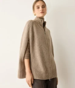 Cappa con zip in Cashmere Ultrasoft