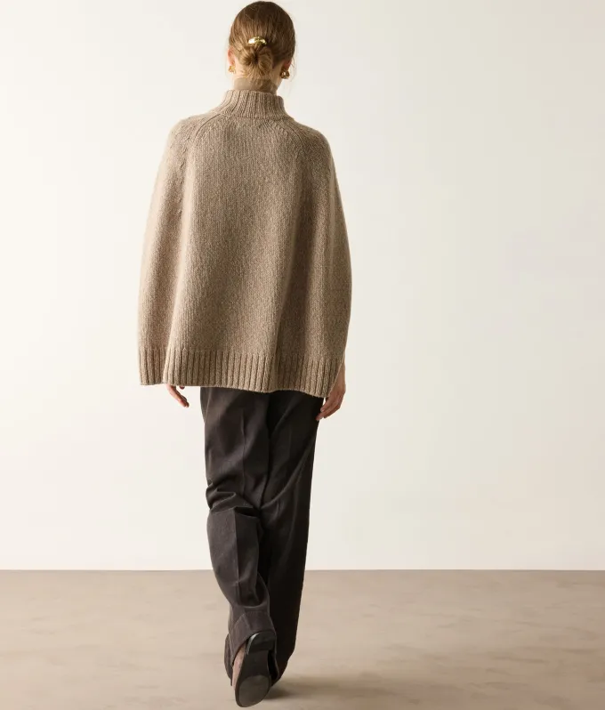 Cappa con zip in Cashmere Ultrasoft