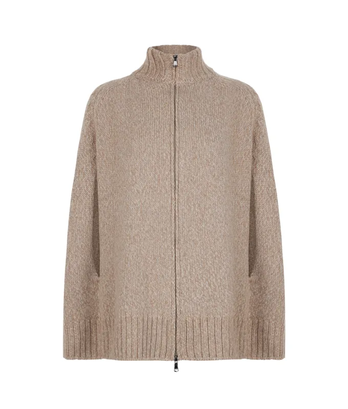 Cappa con zip in Cashmere Ultrasoft