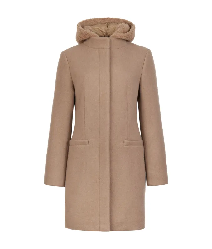 Cappotto con cappuccio in cashmere