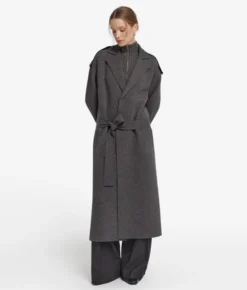 Cappotto lungo con cintura in Cashmere Ultrasoft