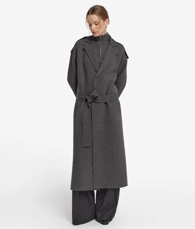 Cappotto lungo con cintura in Cashmere Ultrasoft