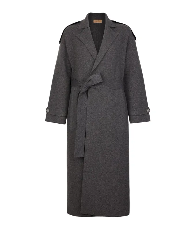 Cappotto lungo con cintura in Cashmere Ultrasoft