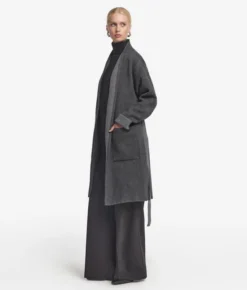 Cappotto reversibile in cashmere spinato