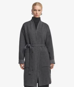 Cappotto reversibile in cashmere spinato