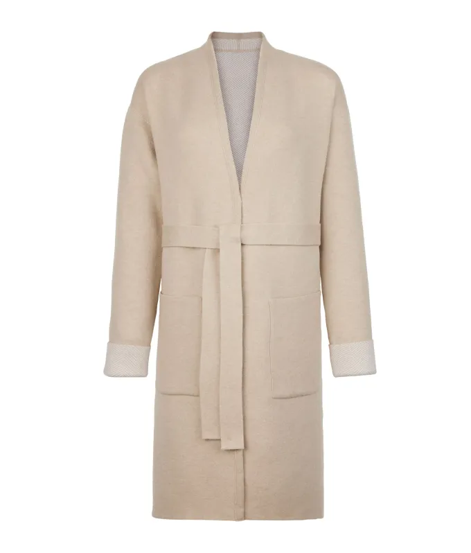 Cappotto reversibile in cashmere spinato
